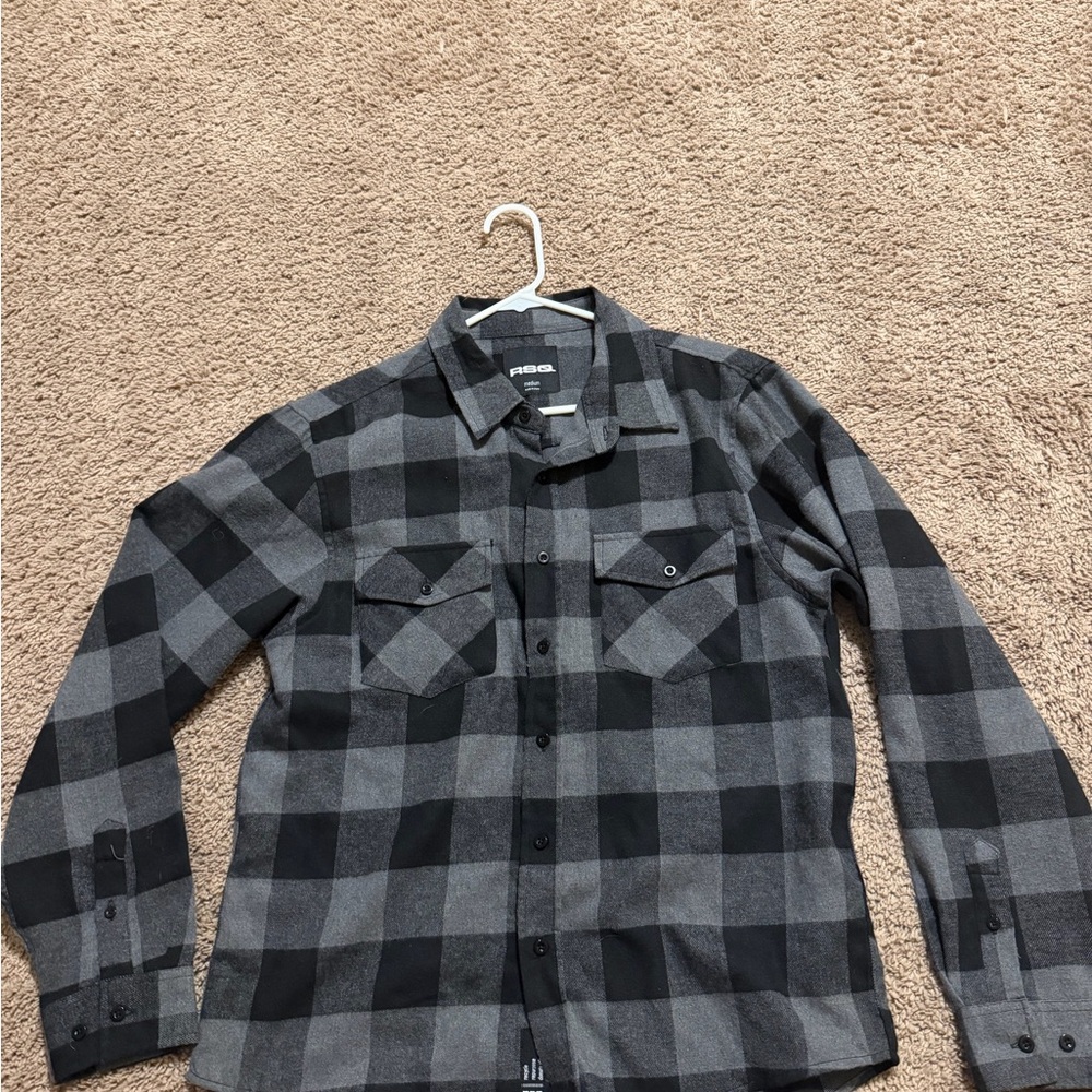 RSQ Black and Gray Checkered Men's Shirt